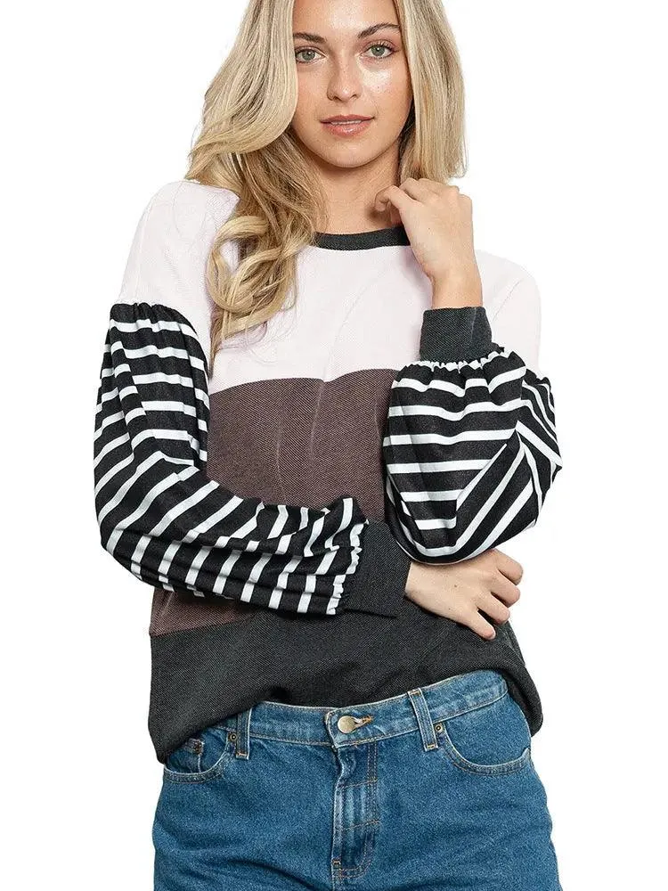 Striped Splicing Knit sweater