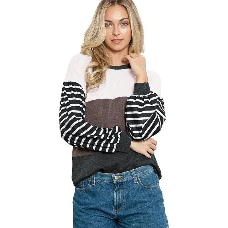 Striped Splicing Knit sweater