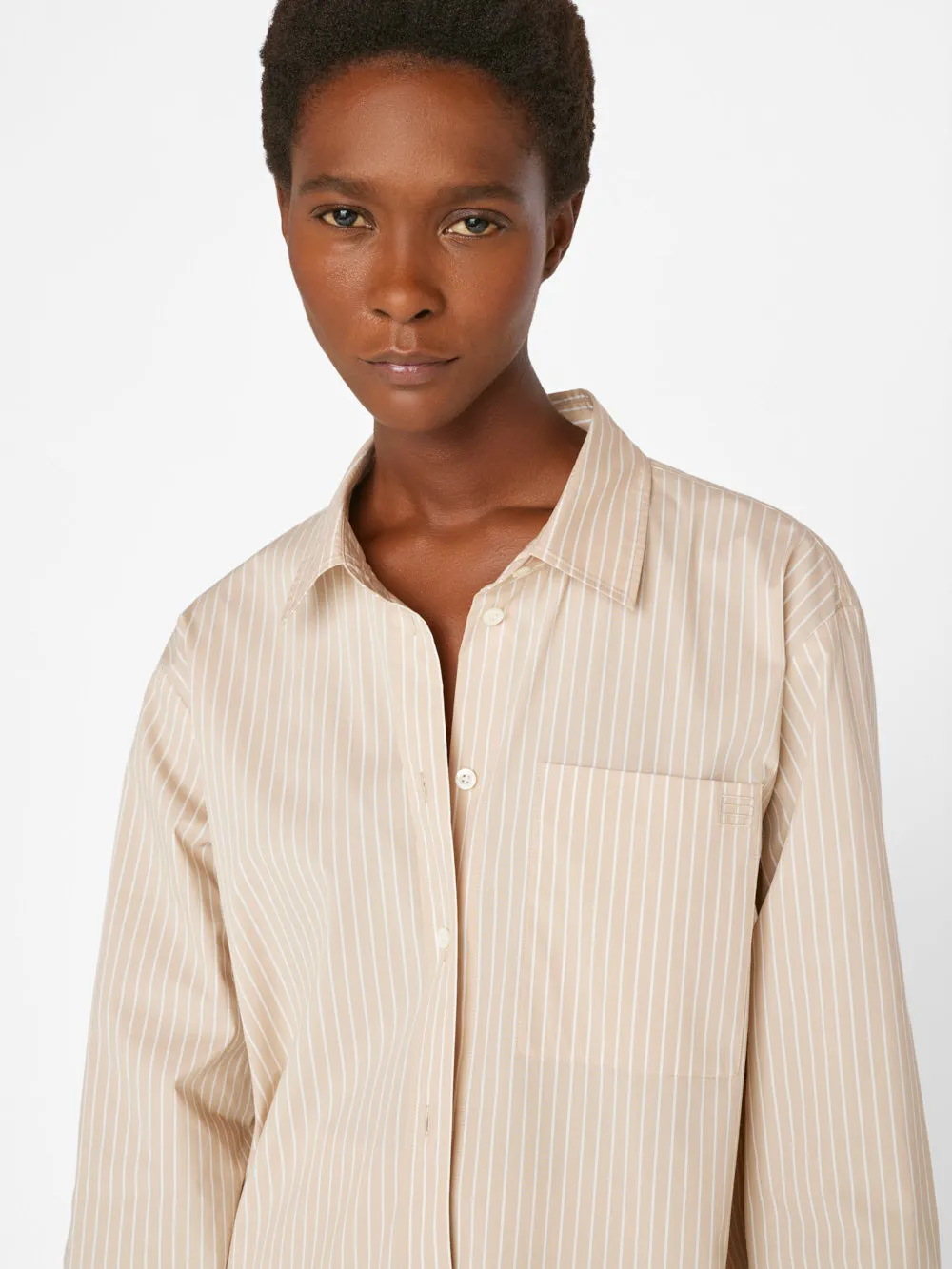 The Oversized Shirt -- Sand Multi