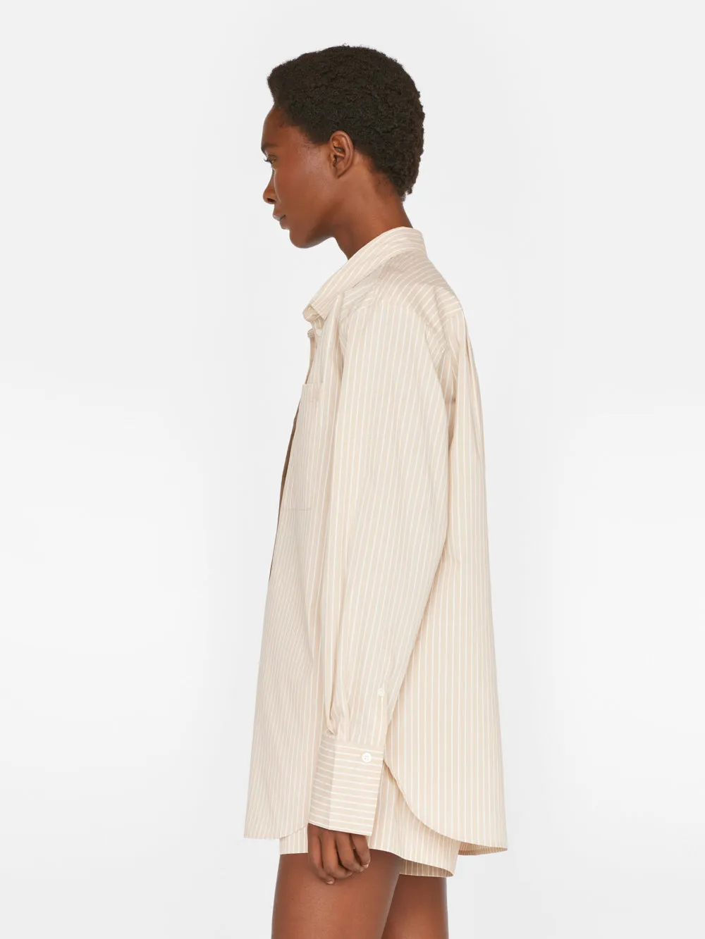The Oversized Shirt -- Sand Multi
