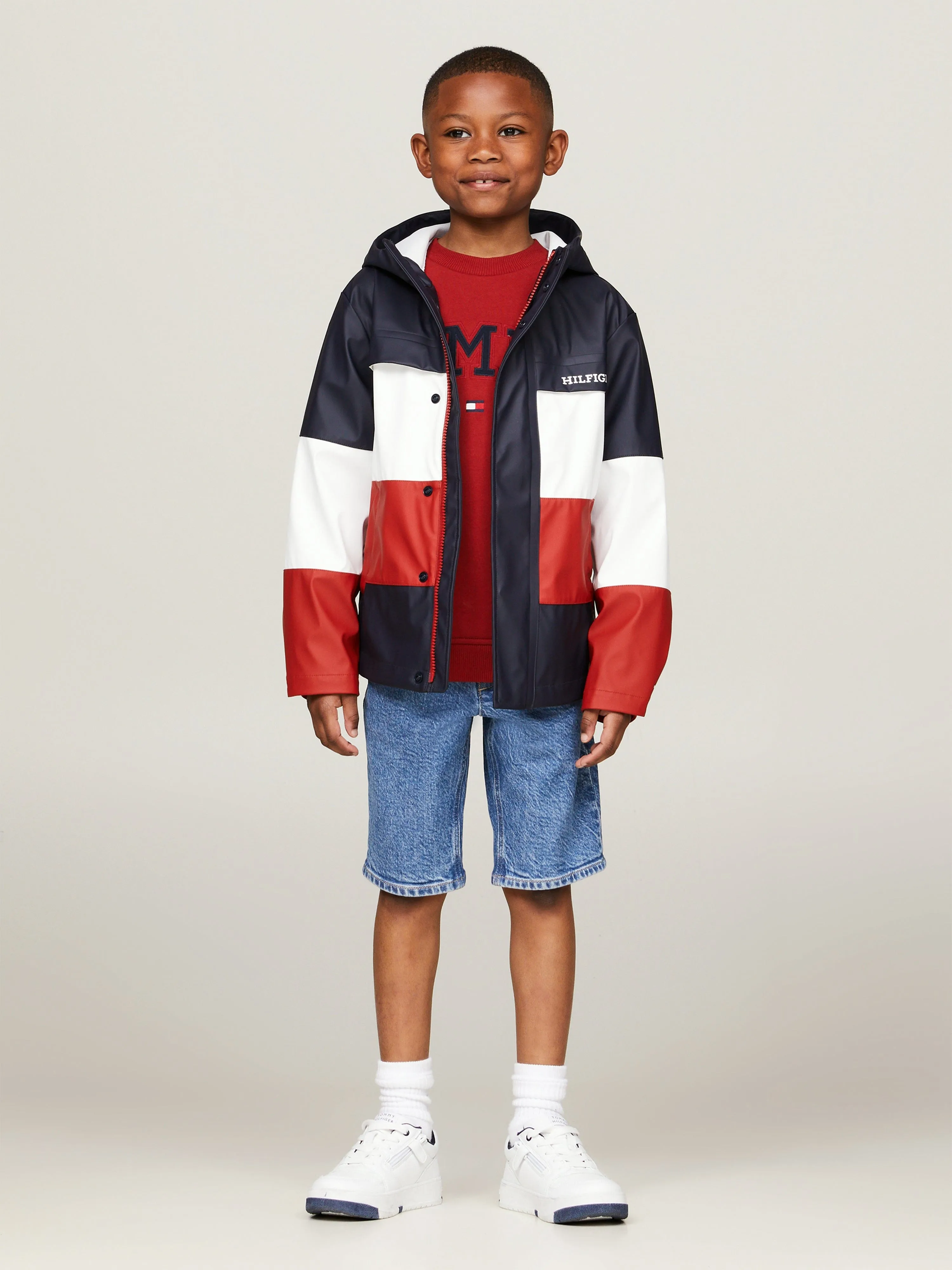 Tommy Hilfiger Kids Colourblock Windbreaker in Multicolour