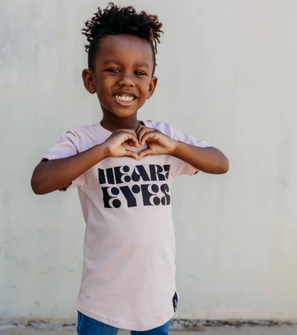 Trilogy Design Co - Heart Eyes Tee in Powdered Pink
