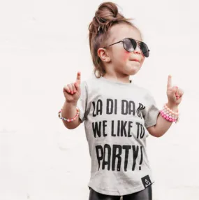 Trilogy Design Co - We Like to Party Tee in Heather Grey