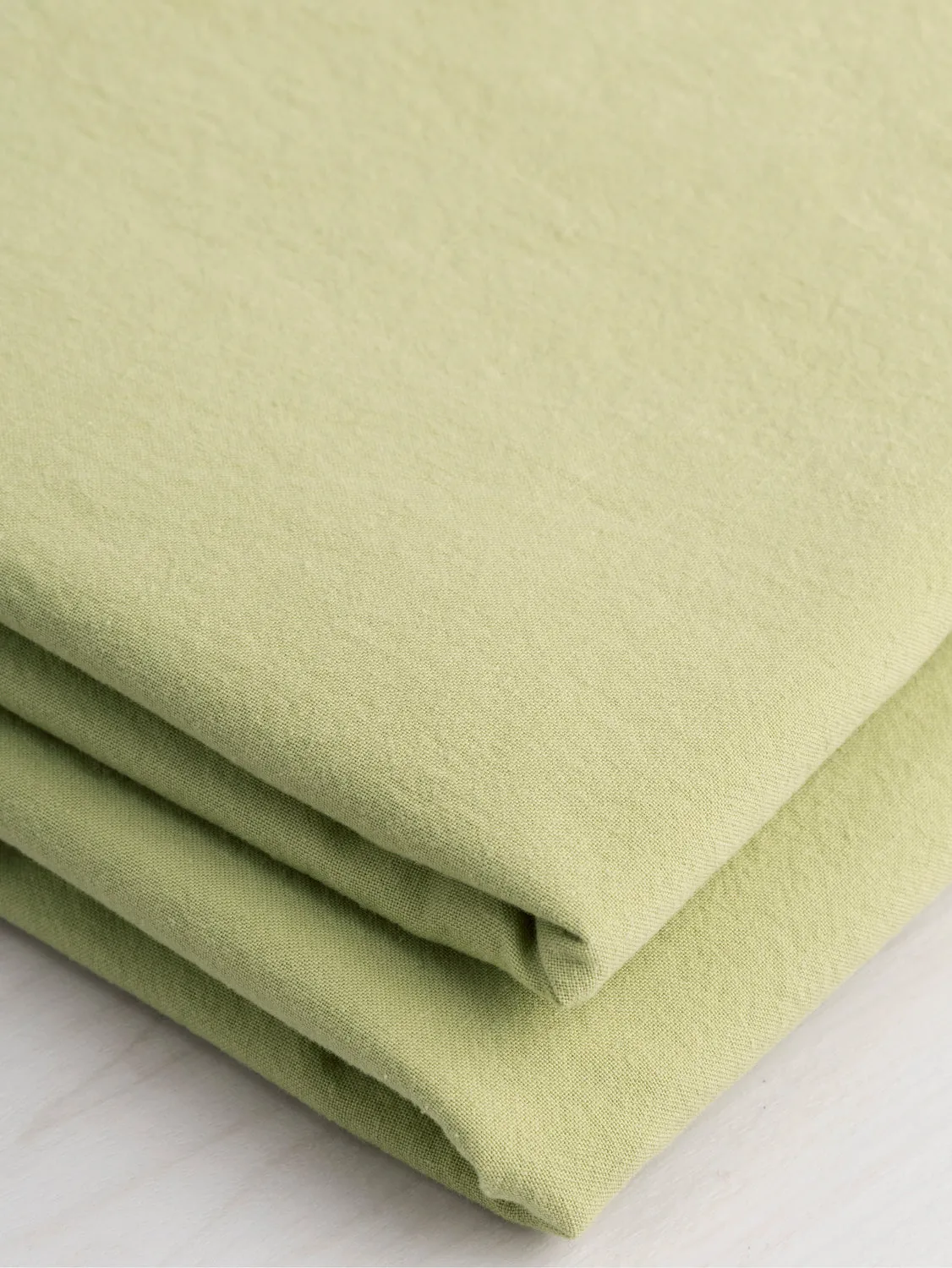 Tumbled Non Stretch Cotton - Green Tea