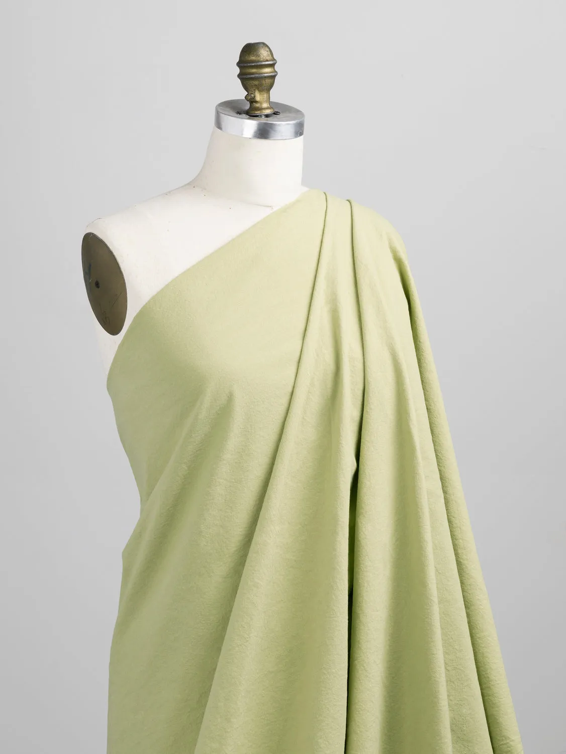 Tumbled Non Stretch Cotton - Green Tea