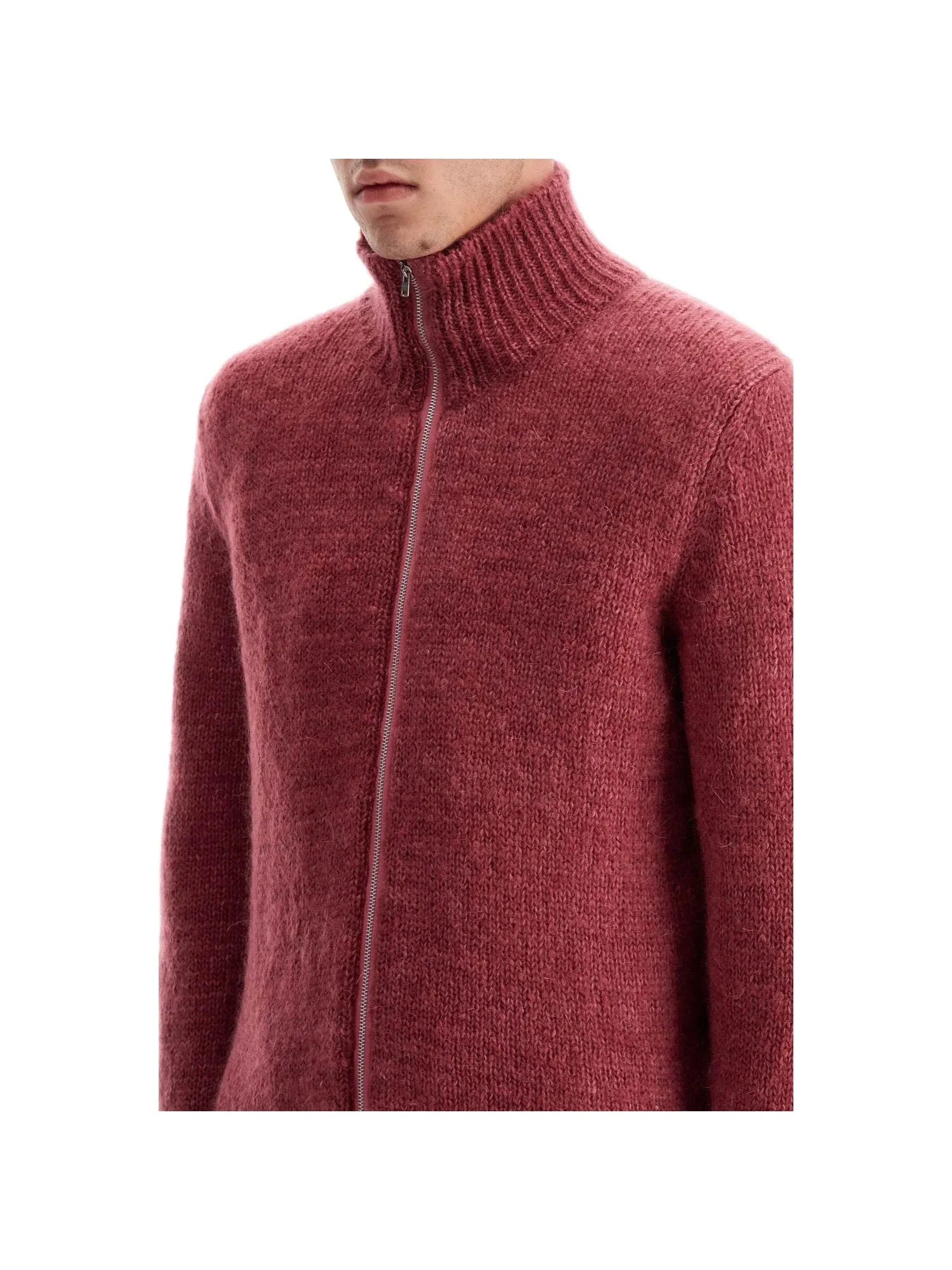 Turtleneck Mohair Cardigan