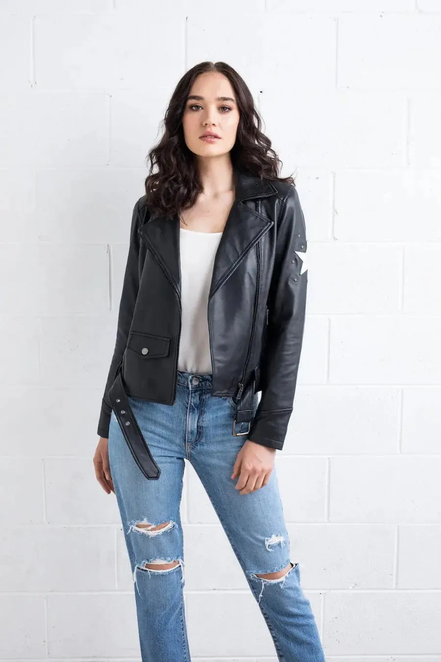 UNIQUE STYLE STAR LEATHER JACKET