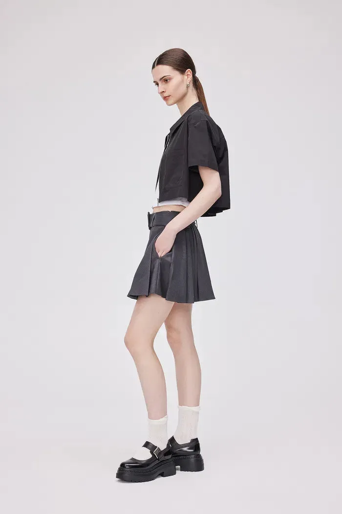 Weenie Pleated Short Skirt in Viscose Blend