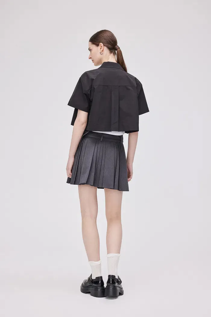 Weenie Pleated Short Skirt in Viscose Blend