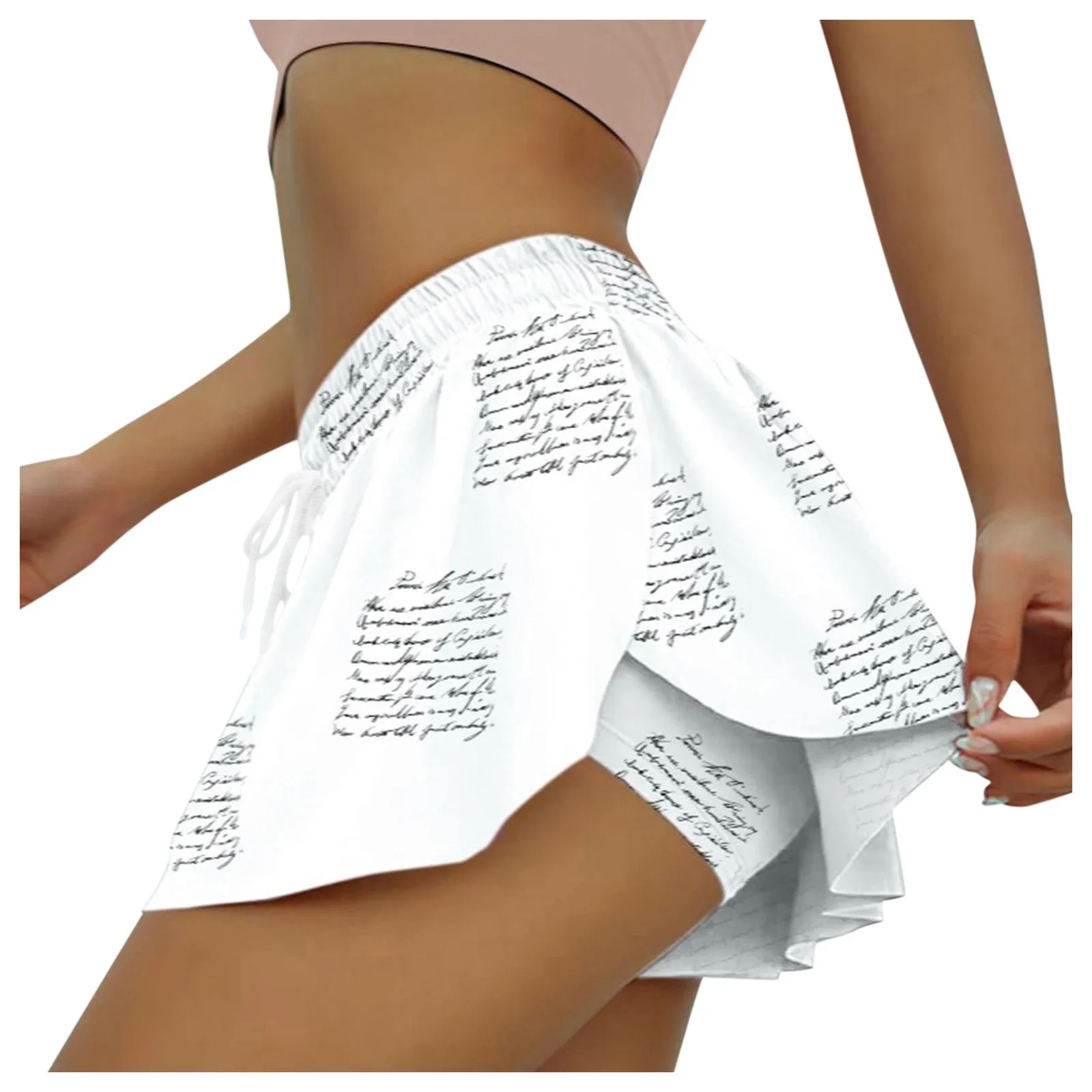 Women's  Sports Shorts, Butterfly Lace Design, Double Layer (S-XXL)
