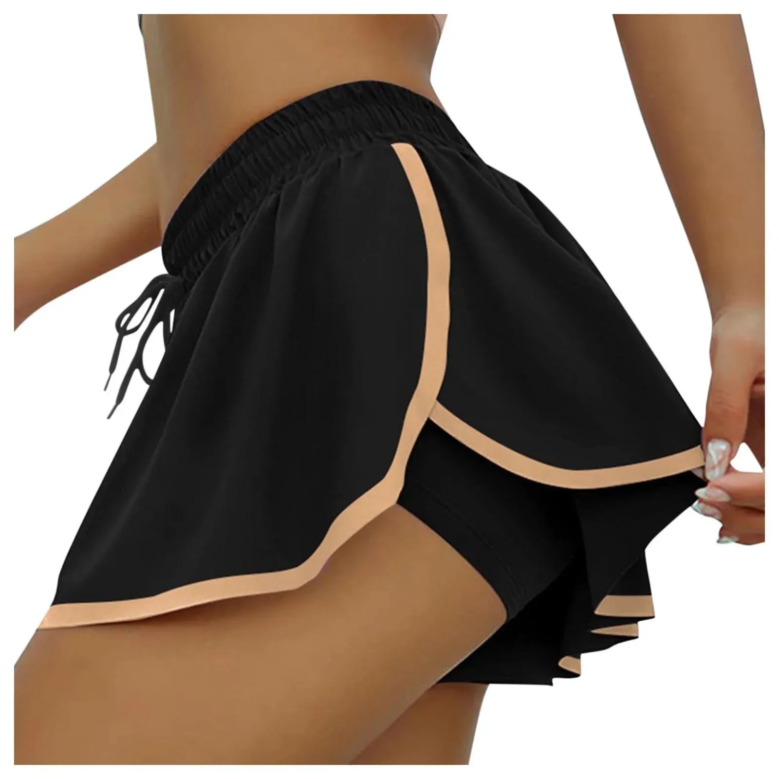 Women's  Sports Shorts, Butterfly Lace Design, Double Layer (S-XXL)