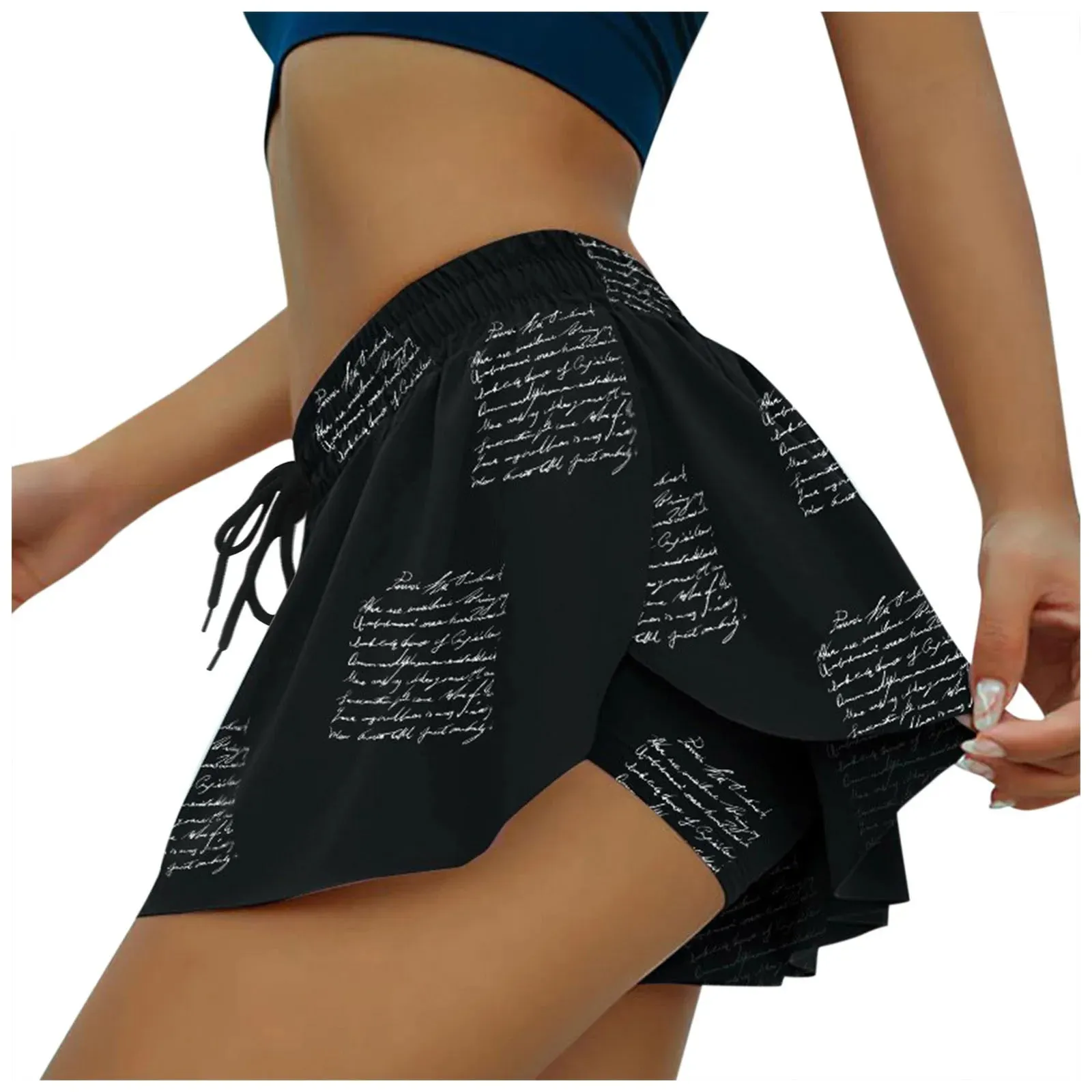 Women's  Sports Shorts, Butterfly Lace Design, Double Layer (S-XXL)